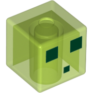 Lego hlava, průhledná světle zelená (6179172, 6230226)
